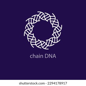 Modern abstract DNA chain logo icon. DNA helix chain logo template. vector.