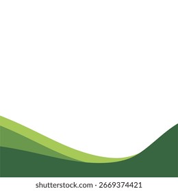 A modern abstract document background with flowing, curved shapes in various shades of green. Ideal for presentations, business designs, and eco-friendly themes.