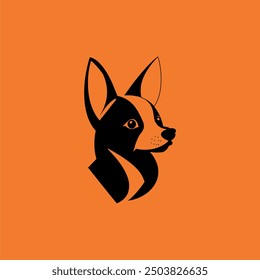Modern abstract dog vector logo