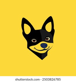Modern abstract dog vector logo