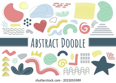 Modern Abstract Doodle Illustration element with pastel color