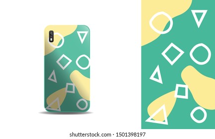 modern abstract doodle phone case vector design template. eps10