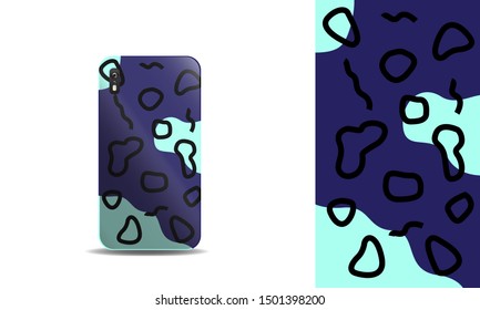 modern abstract doodle phone case vector design template. eps10