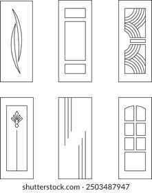 Modern abstract door detail design silhouette illustration vector image sketch
