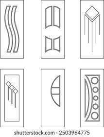Modern abstract door detail design silhouette illustration vector image sketch
