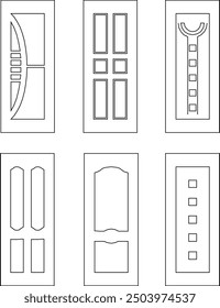 Modern abstract door detail design silhouette illustration vector sketch for house building