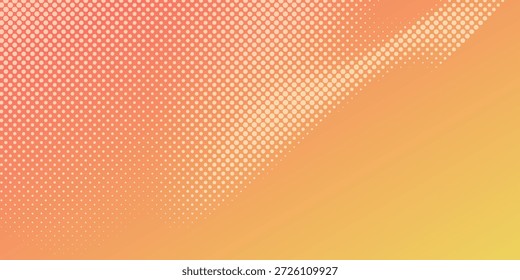 Halftone abstracto moderno del punto con el fondo rojo y amarillo del color del gradiente. Concepto del arte de la Ilustración vectorial