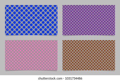 Modern abstract dot pattern business card background set - vector corporation graphic with colored circles