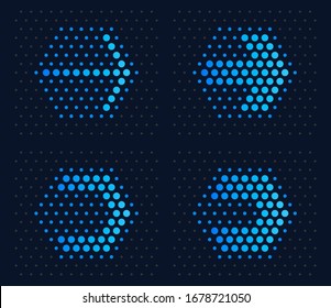 modern abstract dots arrow in hexagon shape