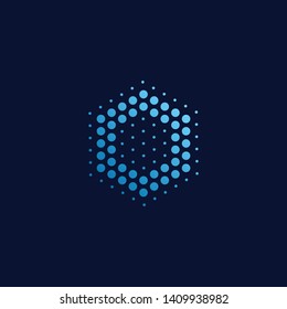 Modern Abstract Dots Halftone Icon Logo for technology business health company with modern high end look