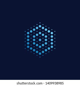 Modern Abstract Dots Halftone Icon Logo for technology business health company with modern high end look