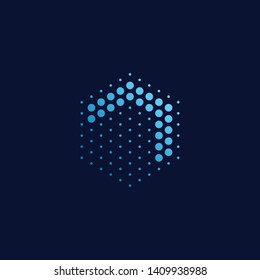 Modern Abstract Dots Halftone Icon Logo for technology business health company with modern high end look