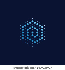 Modern Abstract Dots Halftone Icon Logo for technology business health company with modern high end look