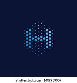 Moderne abstrakte Punkte Halftone Icon Logo für Technologie Business Health Unternehmen mit modernem High-End-Look