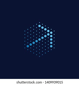 Modern Abstract Dots Halftone Icon Logo for technology business health company with modern high end look