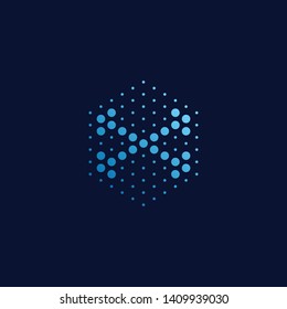Modern Abstract Dots Halftone Icon Logo for technology business health company with modern high end look