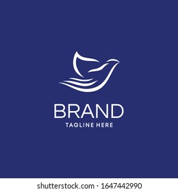 Modern Abstract Dove And Hand Logo Template