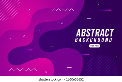 Modern abstract dynamic background. Fluid shapes composition with purple color.