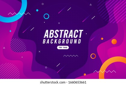 Modern abstract dynamic background. Fluid shapes composition with purple color.