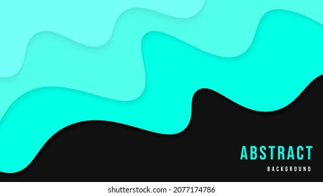 Resumen moderno Formas De Ondas Azul Dinámico En Fondo Negro