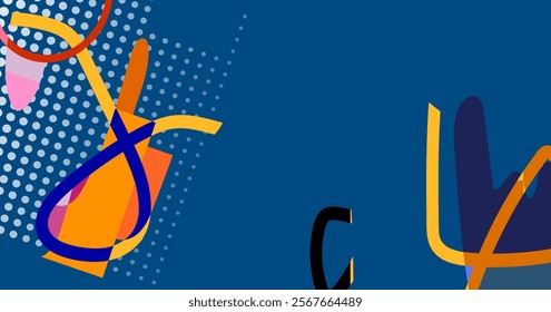 Modern abstract dynamic colored shapes, lines and scribbles background vector illustration. Aesthetic design for banner, web, wallpaper and cards.
