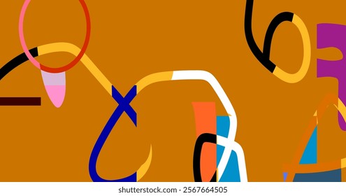 Modern abstract dynamic colored shapes, lines and scribbles background vector illustration. Aesthetic design for banner, web, wallpaper and cards.