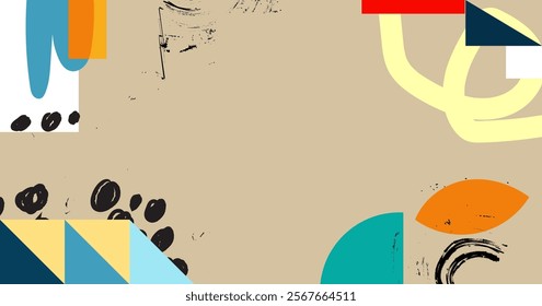 Modern abstract dynamic colored shapes, lines and scribbles background vector illustration. Aesthetic design for banner, web, wallpaper and cards.