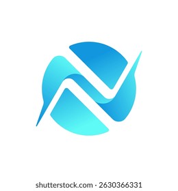 Modern Abstract Dynamic Digital Technology N Letter Logo Vector