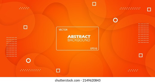 Modern abstract dynamic fluid overlap on layer textured orange background