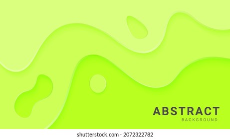 Modern Abstract Dynamic Light Green Smooth Wave Papercut Style Background