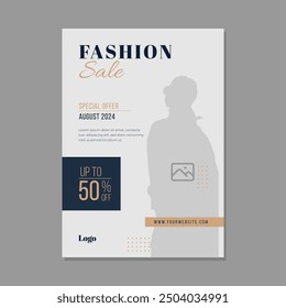 Modern abstract Editable Fashion poster template. Can be used for poster, brochure, magazine, card, book, flyer, banner, anniversary. Trendy corporate style.