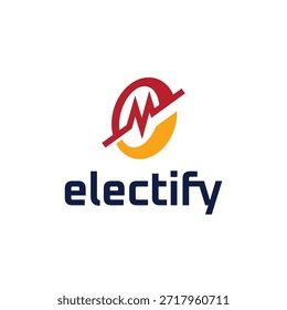 Logotipo abstracto moderno de la electricidad que presenta un símbolo dinámico del pulso, que representa la energía, el poder, la tecnología y la innovación. Ideal para empresas eléctricas, servicios de energía y marca tecnológica.