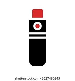 Modern abstract electronic cigarette icon with red and black color combination
