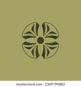 modern abstract and elegant symmetrical floral logo