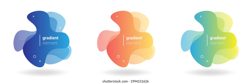 Modern Abstract Element with Vibrant Gradient Color and Fluid Liquid