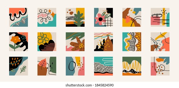 Modern abstract elements set, minimal design, vector illustration.