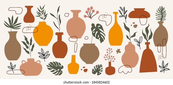 Modern abstract elements set, minimal design, vector illustration.