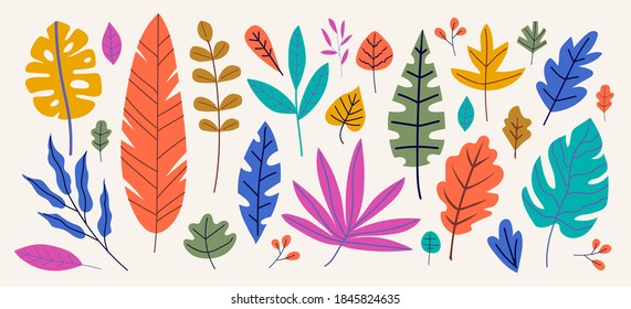 Modern abstract elements set, minimal design, vector illustration.