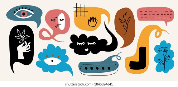 Modern abstract elements set, minimal design, vector illustration.