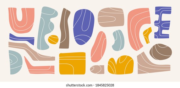 Modern abstract elements set, minimal design, vector illustration.