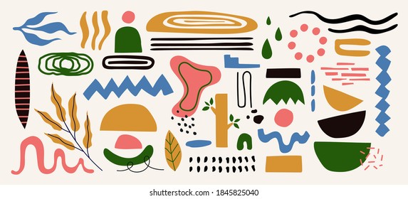 Modern abstract elements set, minimal design, vector illustration.