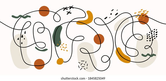 Modern abstract elements set, minimal design, vector illustration.