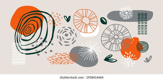 Modern abstract elements set, minimal design, vector illustration.