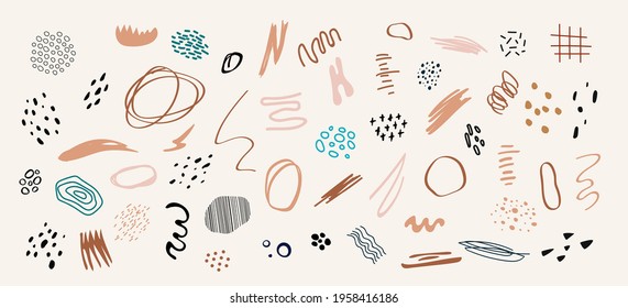 Modern abstract elements set, minimal design, vector illustration.