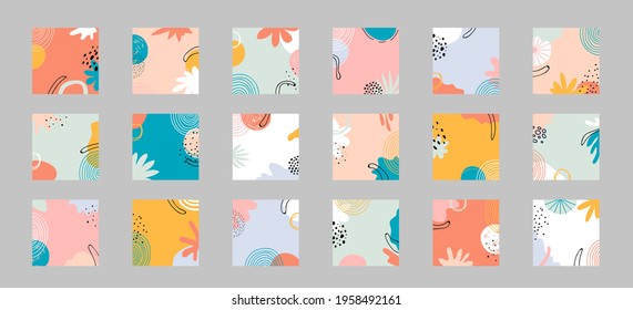 Modern abstract elements set, minimal design, vector illustration.