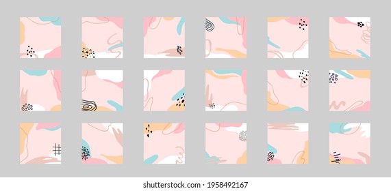 Modern abstract elements set, minimal design, vector illustration.