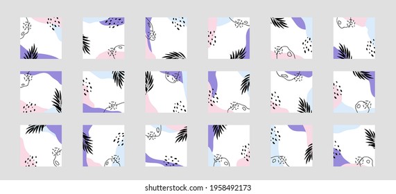 Modern abstract elements set, minimal design, vector illustration.