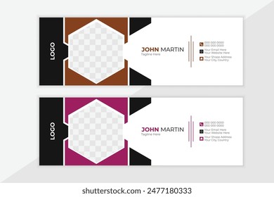 Modern Abstract Email Signature, e-mail template design, e-mail signature design, Professional Email Signature Design