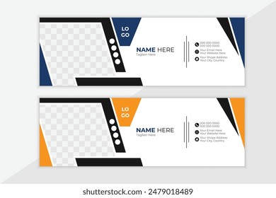 Modern Abstract Email Signature, e-mail template design, e-mail signature design, Professional Email Signature Design