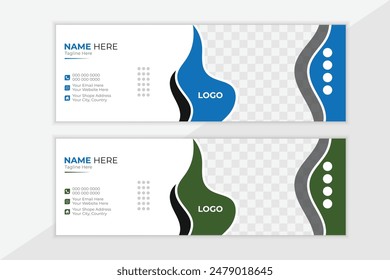 Modern Abstract Email Signature, e-mail template design, e-mail signature design, Professional Email Signature Design
